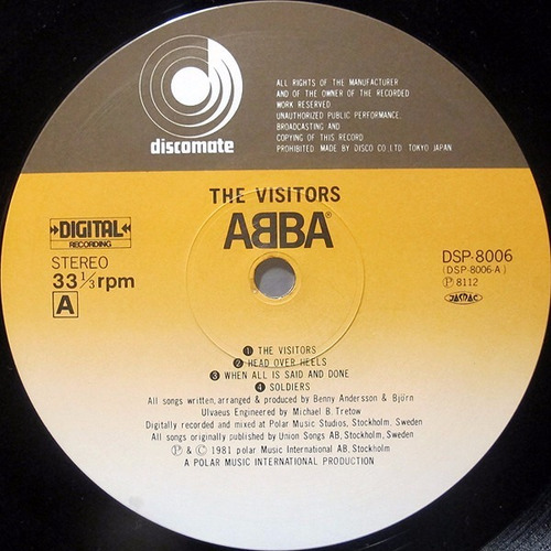 Vinilo Abba - The Visitors Edición Japonesa + Obi (Usado)