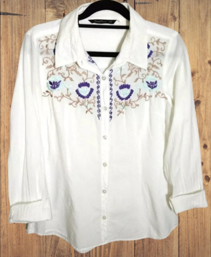 Camisa Bordada Daniel Cassin Talle S/m (Usado)