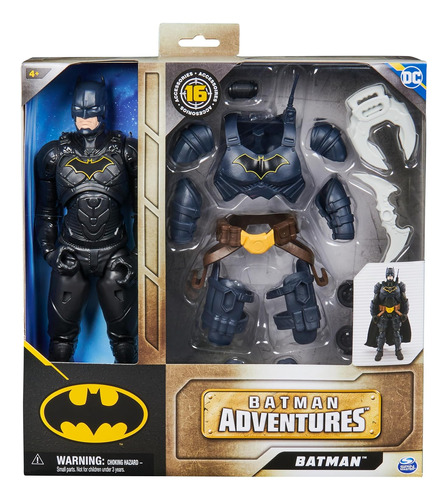 Figura Batman Con 16 Accesorios De Armadura Dc Comics