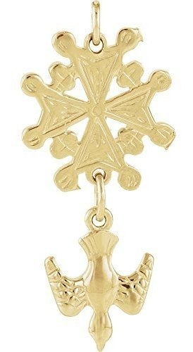 Fb Jewels - Colgante De Oro Amarillo De 14 K Con Cruz De Hug