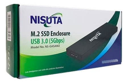 Adaptador Case Externo Usb 3.0 Disco Ssd M2 Nisuta Ns-gasam2 Negro