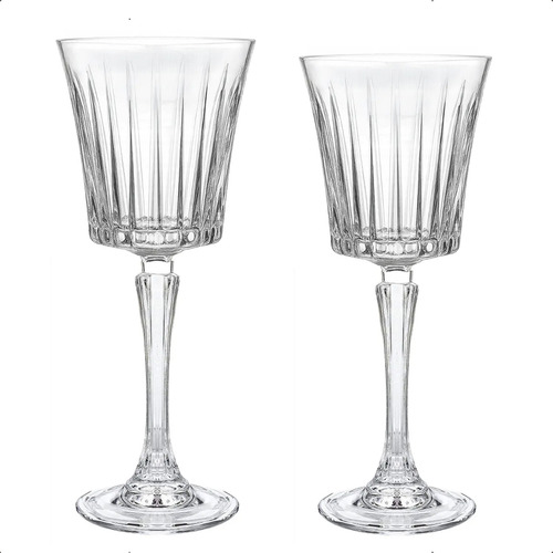 Set X6 Copa Para Vino De Vidrio Labrado Color Transparente
