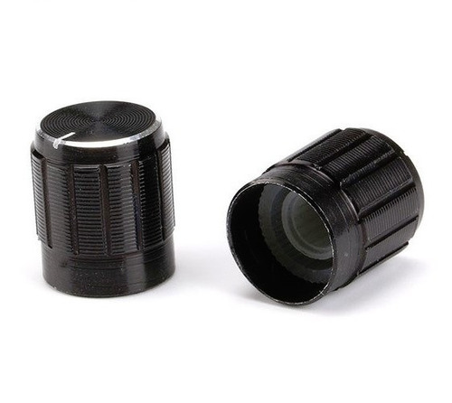 Perilla Potenciómetro Knob 15x17 Aluminio Audio Negro