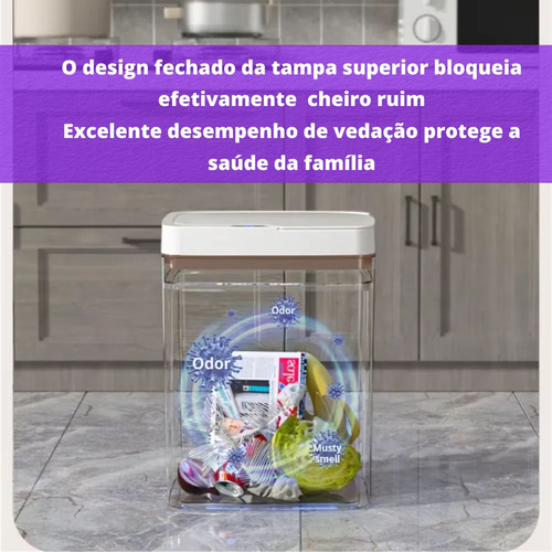 Lixeira Automática Com Sensor Inteligente Usb 14 Litros