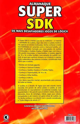 Almanaque Super Sdk: Os Mais Desafiadores Jogos De Lógica Sudoku +