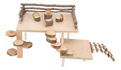 Hamster Wood Living Set, Sistema De Escalada Natural Para Pa