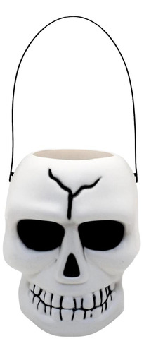 Cabeza Calavera 18 Cm Con Luz Y Sonido Halloween Big Party