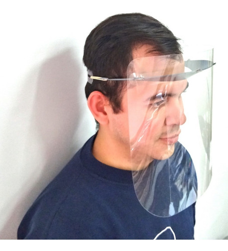 Imagen 7 de 10 de Mascara Careta Protector Facial Transparente X 10 Unidades