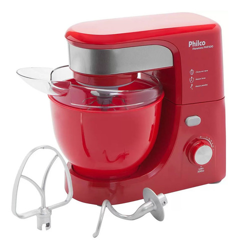 Batedeira Planetária Philco Turbo Vermelha 127v - Php500v
