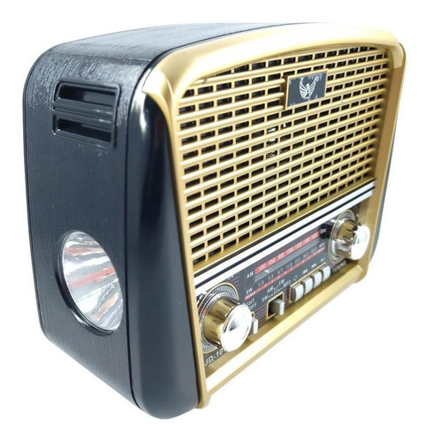 Caixa De Som Rádio Portatil Retro Bluetooth Dourado Jd-107