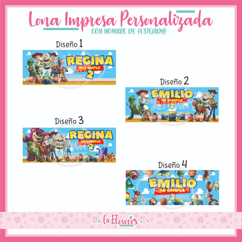 Lona Banner Para Fiesta Personalizada Buzz, Woody Y Jessie