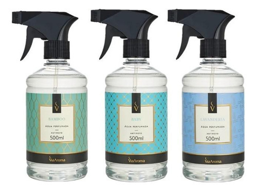 Kit Água Perfumada De Bamboo, Baby E Lavanderia 500ml