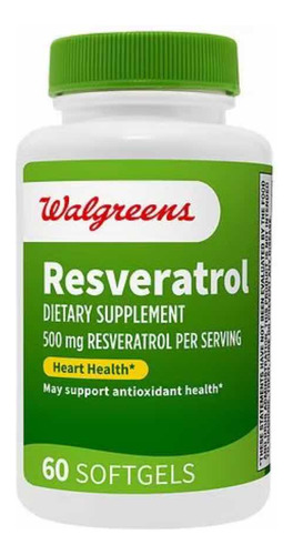 Resveratrol 500 Mg Walgreens 60 Softgels Sabor Sem sabor