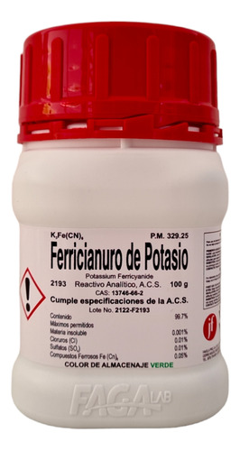 Ferricianuro De Potasio R.a. A.c.s. De 100 Gr