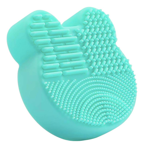 Limpia Brochas Maquillaje Estuche Esponja En Seco Formas Color Oso Aqua