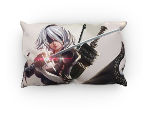 Cojin Almohada Yorha2b Con Katana Nier Automata Diseño Unico Color Yorha Diseño De La Tela Lisa