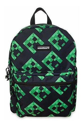 Minecraft Backpack 16  Book Bag For Kids Creepers All Over P 