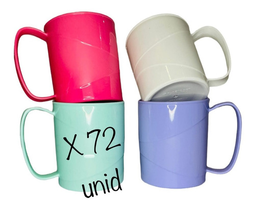 Pack 72 Tazas Jarro Mug Por Mayor Plasticas Envio Gratis