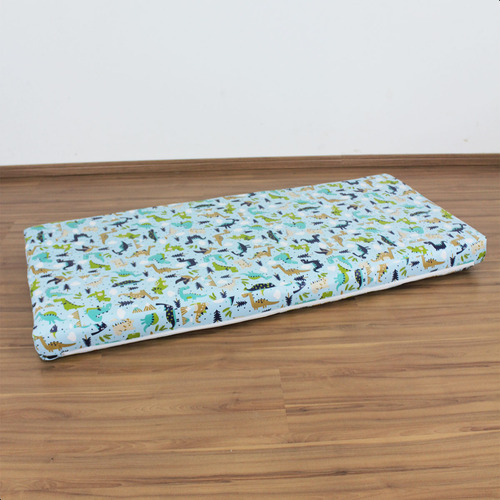 Caminha Espumada Colchão De Dinossauro 1m50m X 80cm X 25cm Cor Azul