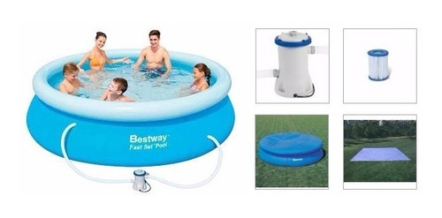 Piscina Bestway 3638 L Inflável Capa Forro Bomba Filtro 220v