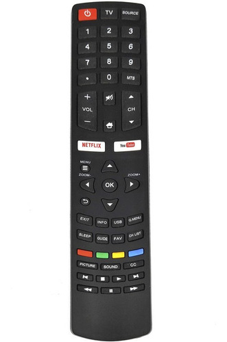 Control Remoto Hitachi Pantalla Smart Tv Netfli Youtub