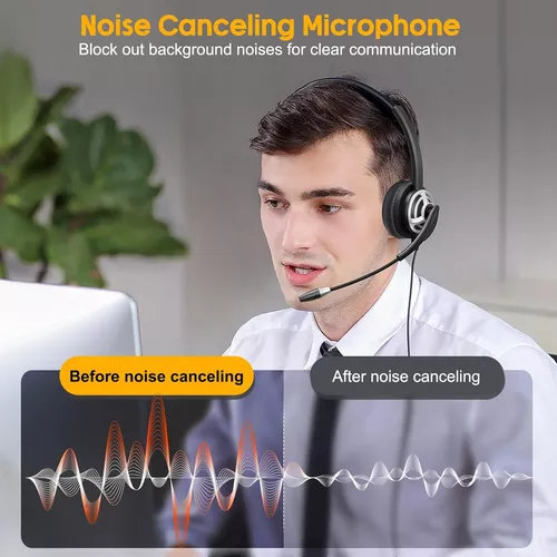 MAIRDI Auriculares USB con micrófono para PC, auriculares de computadora  con micrófono con cancelación de ruido para equipos portátiles, Zoom