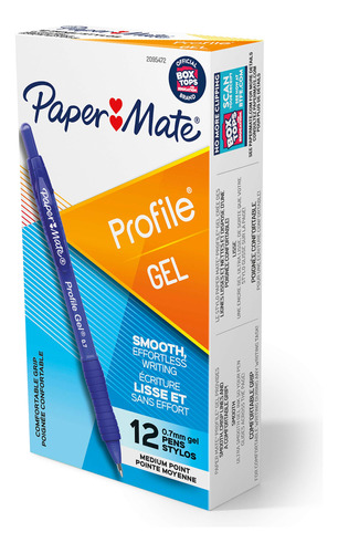 Paper Mate Boligrafo Gel Retractil Punta 1 32  Color Azul 12