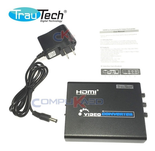 Conversor De Hdmi A Rca Trautech Audio Video De Pc Hdmi A Tv