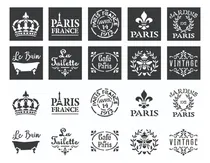 Comprar Kit X 10 Stencils Vintage Paris  9x9cm  Noreste Ideas