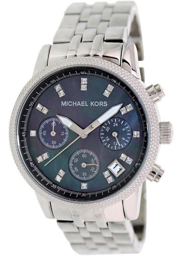 Relógio Michael Kors Mk5021 Jet Set Prata Preto