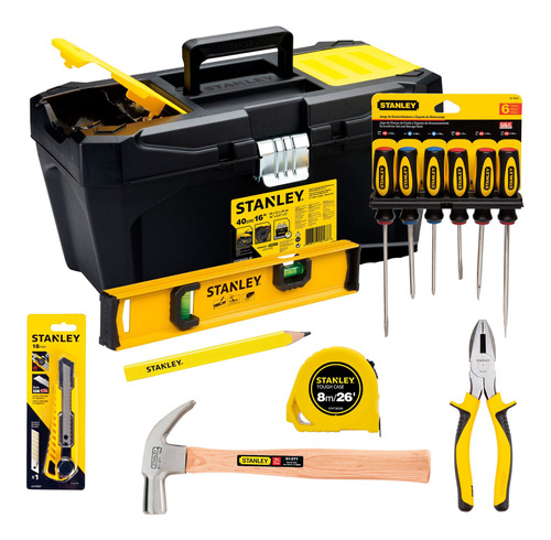 Set Tradesman Con Caja + 13 Hts Manuales Stanley Stst7203ch