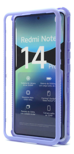 Funda 3 En 1 Para Redmi Note 14 Pro Plus Case Rudo Protector Lila Redmi Note 14 Pro Plus