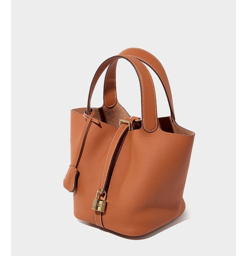 2024 Bolso De Mujer Portátil Cuero Genuino Bolso Tipo Cubo