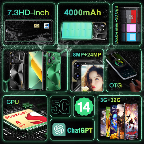 Teléfono Inteligente Android Povo 6 Pro ,dual Sim, 3gb+32gb,