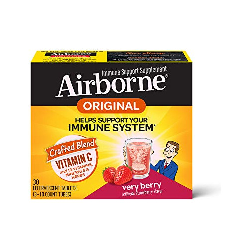 Airborne Vitamina C 1000mg + Zinc Sin Azucar Niños 30 Und