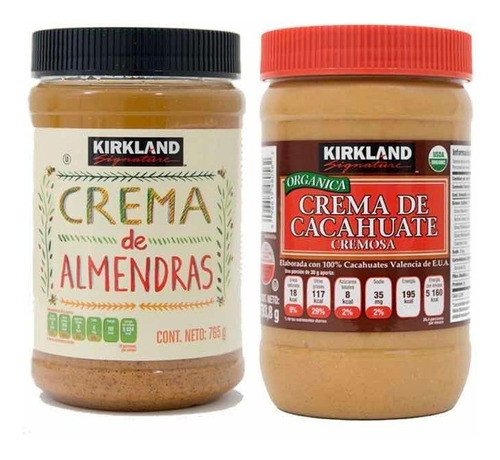 Crema De Almendras Y Crema Cacahuate  Kirkland Duo Pack  
