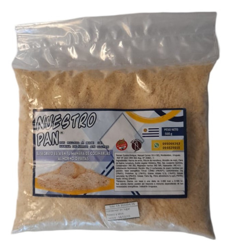 Pan Rallado Sin Gluten Sin Lactosa Nuestro Pan 500g