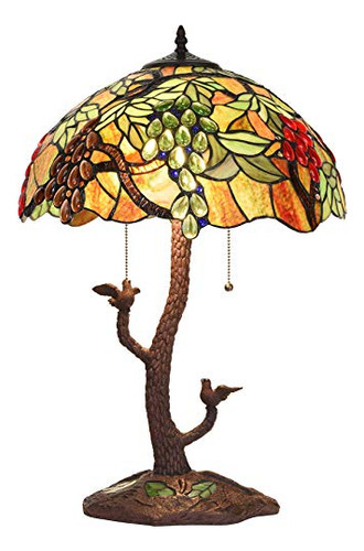 Lmpara De Mesa Tiffany Estilo Uvas Con Base Mosaico Tronco R