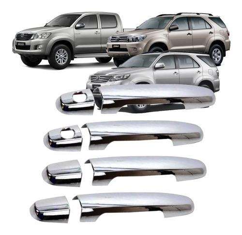 Cubre Manijas Cromadas P/ Toyota Hilux Sw4  Kit De 4 Unidades