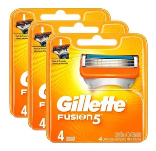 Carga Refil Lamina Gillette Fusion 5 - 12 Cartuchos