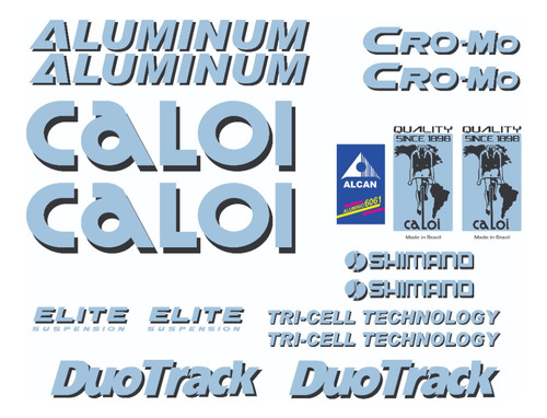 Antigo Grafismo Caloi Aluminum Elite Suspension Azul Claro 