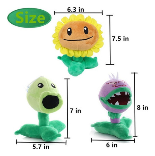 // Set De 6 Peluches Plants Vs Zombies