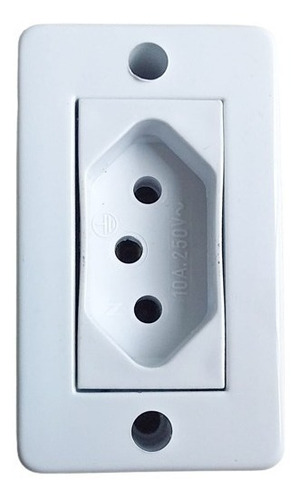 Sistema simple de enchufe externo 2p+t X 10A, caja superpuesta blanca