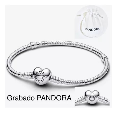 Pulsera Mom Cor Serp Compatible Marca Pandora,plata+bolsa