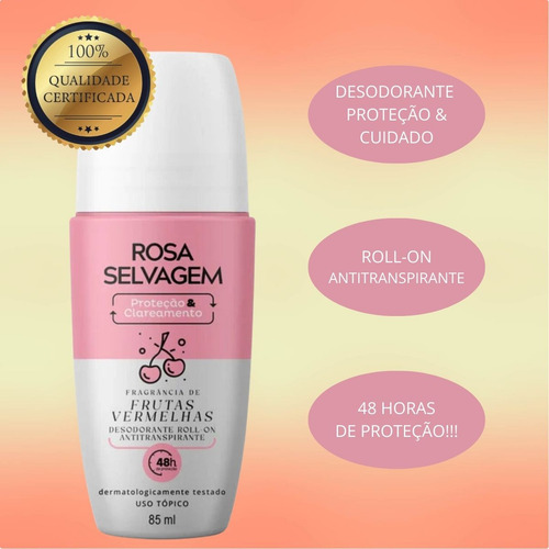 Desodorante Clareador Roll-on 85ml Rosa Selvagem