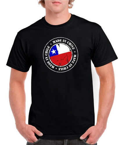 Imagen 1 de 2 de Polera Hombre Estampado Fiestas Patrias Made In Chile