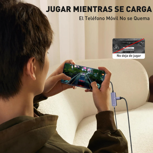 Adaptador Auricular A Aux 3.5 Y Carga Compatibl Para iPhone