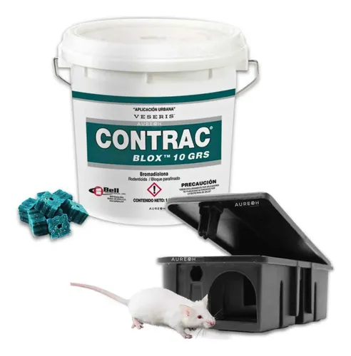 Mata Ratonero Kit Cebo Mata Ratas Ratones Contrac Blox 1.8kg Y Cebadero | MercadoLibre