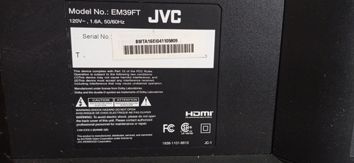 Imagen 5 de 9 de Televisor Led Jvc 39 Emerald Em39ft Full Hd Pantalla Partida