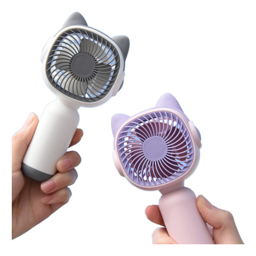 Mini Ventilador De Mano Con Orejas De Gato 2pcs